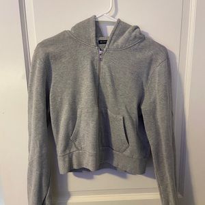 light grey cropped brandy melville zip up